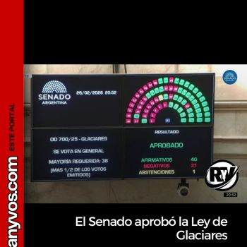 El Senado de la Nación,  aprobó la Ley de Glaciares